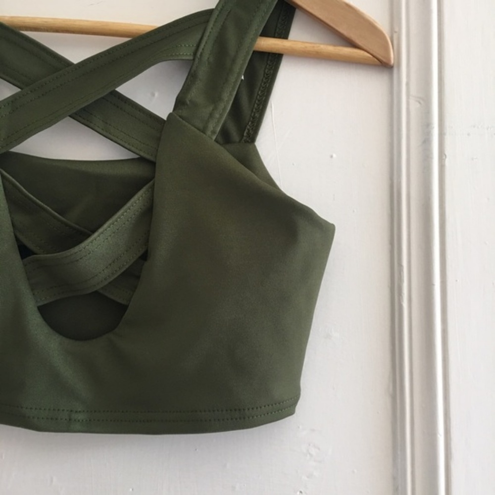 Bandage Olive Crisscross Bikini BNWT - Picture 4 of 5